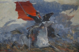 Красное знамя 100-150 холст, масло 1985г.