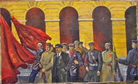 Ленин с большевиками 130-200 см. холст масло 
