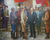Ленин с народом 120-150 см. холст масло 1970е 