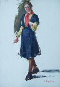 Портрет 50-34 см., картон, масло 1960-е 