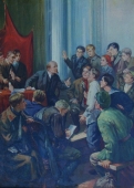 Ленин с детьми 119-89 см. холст масло 1970е