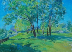 Весенний пейзаж 55-76 см. холст, масло 1980е 