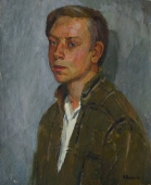 Портрет юноши 47-39 см. холст масло 1970е 
