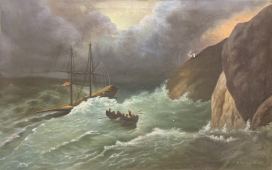 Гуллер Ю. Буря в море, как стол,холст, масло 1953 