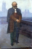 Портрет К. Маркса 198-129 см. холст, масло 1970е  