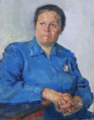 Женский портрет 68-53 см. холст, масло 1957г 