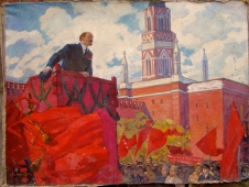 Ленин на Кр площади 120 х160см. холст масло 1977г.