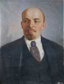 Портрет Ленина 78-58 см. холст масло 1970е 