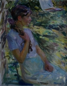 Девочка с косой 70-55 см. холст масло 2004 г. 
