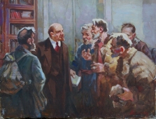 Встреча с Лениным 34-44 см. холст масло 1967г 