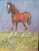 Лошадка 30-24 см., холст, масло 1980 