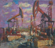 Городок нефтянников. 95-83 см., холст, масло 1980-е