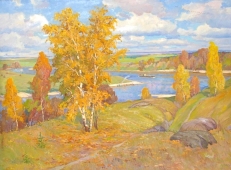 Осенний пейзаж 110-150 холст, масло