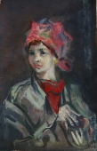 Рабочая 84-56  см. холст масло 1970-е г. 