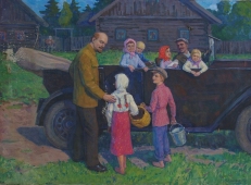 Ленин и дети 110-150 см. холст масло 1973г.  