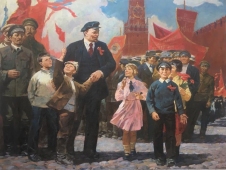  Ленин на празднике 1-го мая 150-195 см. холст масло 1986г.