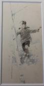 Познанська, рисунок к поэме Валя Котик 7-15 см., бумага, карандаш 1959 год 