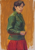 Портрет женщины 49-35 см. картон масло 1970е 