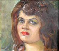 Портрет Люси Масленниковой. 40-36 см., холст, масло 1960  