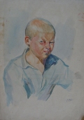 Портрет мальчика 29-20,5 см. бумага акварель 1940г 