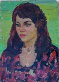  Портрет 38-27 см. картон масло 1970е 