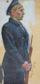 Портрет солдата 47-23 см. картон масло 1985г 