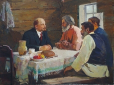 Ленин за беседой 120-160 холст, масло 1968г.