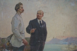 Ленин и Горький 100-150 см. холст масло 1970е 