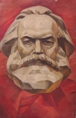 Портрет Маркса 32-48 см., фанера обтянута ватманом  1978 год