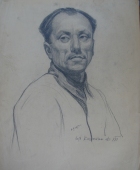 Портрет мужчины  38-29 см. бумага графит 1950г 