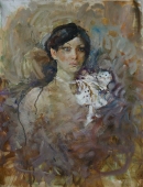 Портрет девушки  70-55 см. холст масло 1980е 