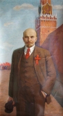  В.И. Ленин на Красной площади  198-108 см. холст масло 1970е 