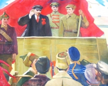 Ленин с красноармейцами 100-140 см. холст масло 