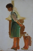 Портрет женщины  50-33 см. картон масло 1964г 