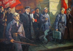 Ленин с армейцами 110-160 холст, масло