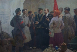 Ленин с армейцами 120-180 холст, масло