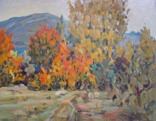  Осенний пейзаж 40-50 см.  оргалит масло 1995 