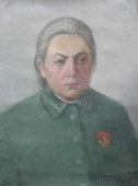 Портрет Крупской 75-55 холст, масло