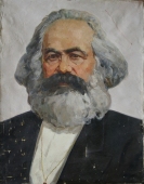 Портрет К.Маркса 90-70 см. холст масло 1970е 