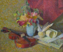 Скрипка 51-61 см., картон, масло