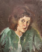 Портрет девушки 66-47 см., холст, масло 1960-1970 года 