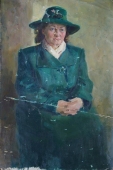 Девушка в зеленом  66-44 см. холст масло 1963г 