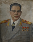 Портрет Маршала Устинова 78-60 см. холст масло  1970е 