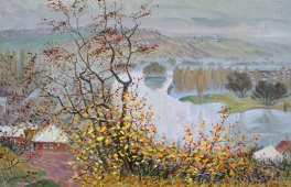  Золотая осень Вид на Кочеток 65-101 см. холст масло  1990 
