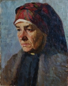 Портрет женщины 52-40 см. холст, масло 1950е