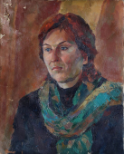 Портрет женщины 70-50 см. холст масло 1980е 