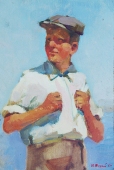 Портрет 23-16 см., картон, масло 1960-е 