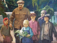 Ленин с детьми 120-160 холст, масло