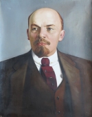 Портрет Ленина 90-70 см., холст, масло 1970е  