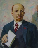 Портрет Ленина 35-28 см. картон масло 1970е 
